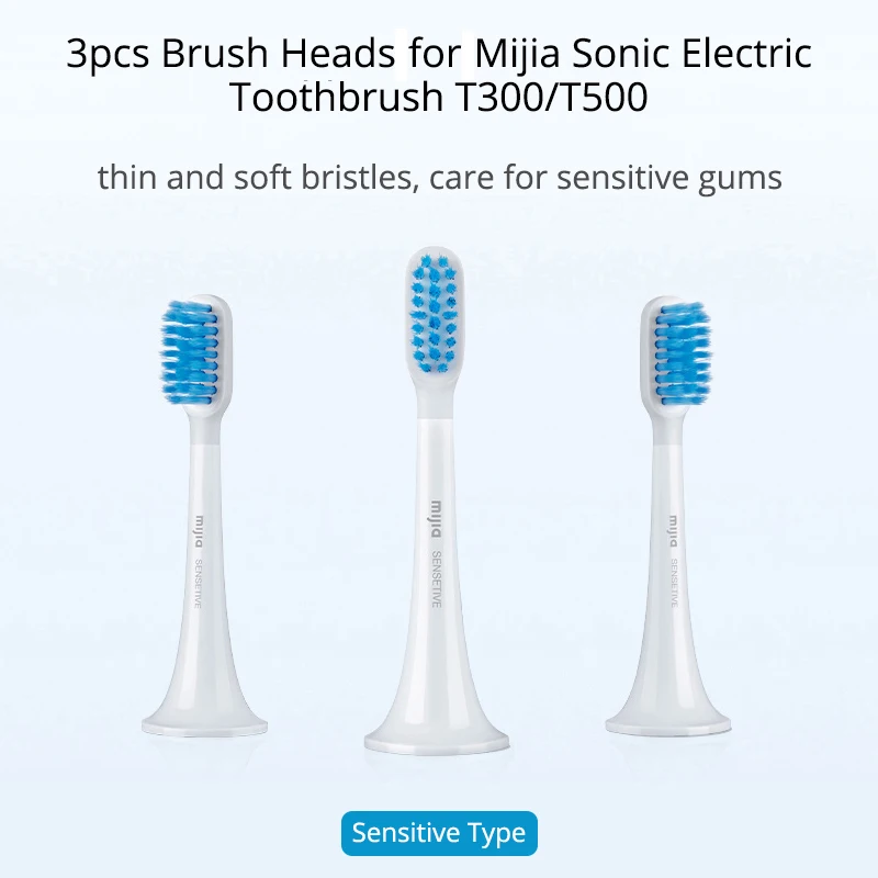 100% Mijia מברשת שיניים חשמלית ראש 1 יח&3PCS על T300&T500 חכם אקוסטי נקי ראשי מברשת שיניים 3D ראש המברשת משלב התמונה 1