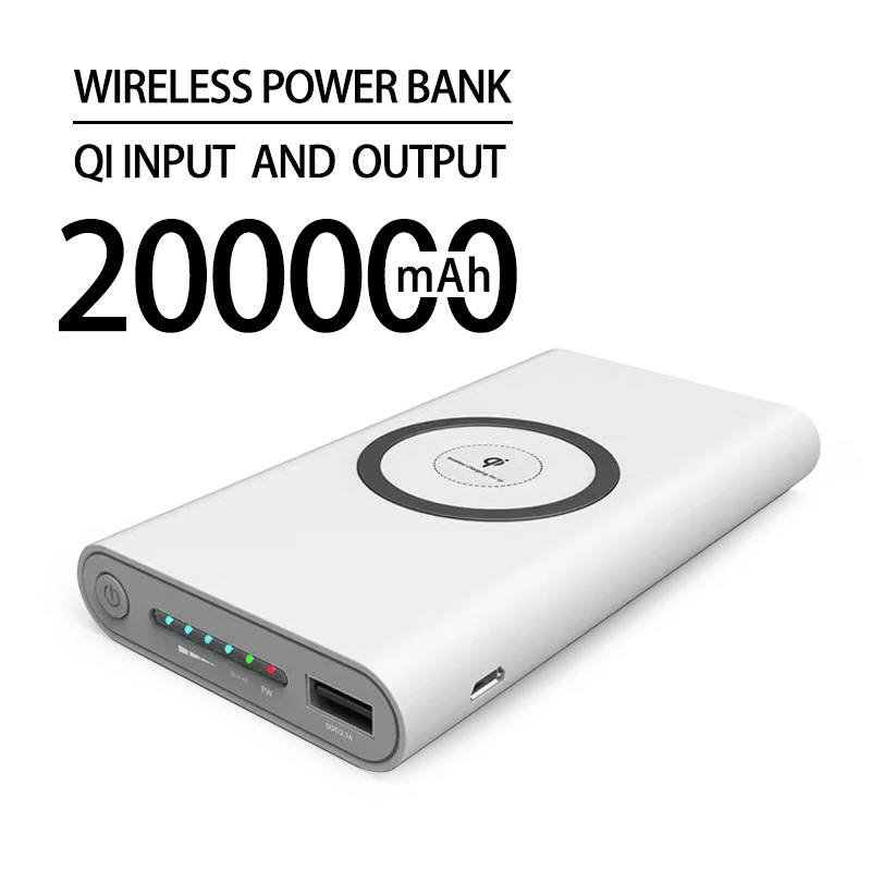 200000mAh אלחוטית בנק כוח דו-כיווני טעינה מהירה Powerbank מטען נייד מסוג-c סוללה חיצונית עבור ה-iPhone התמונה 0