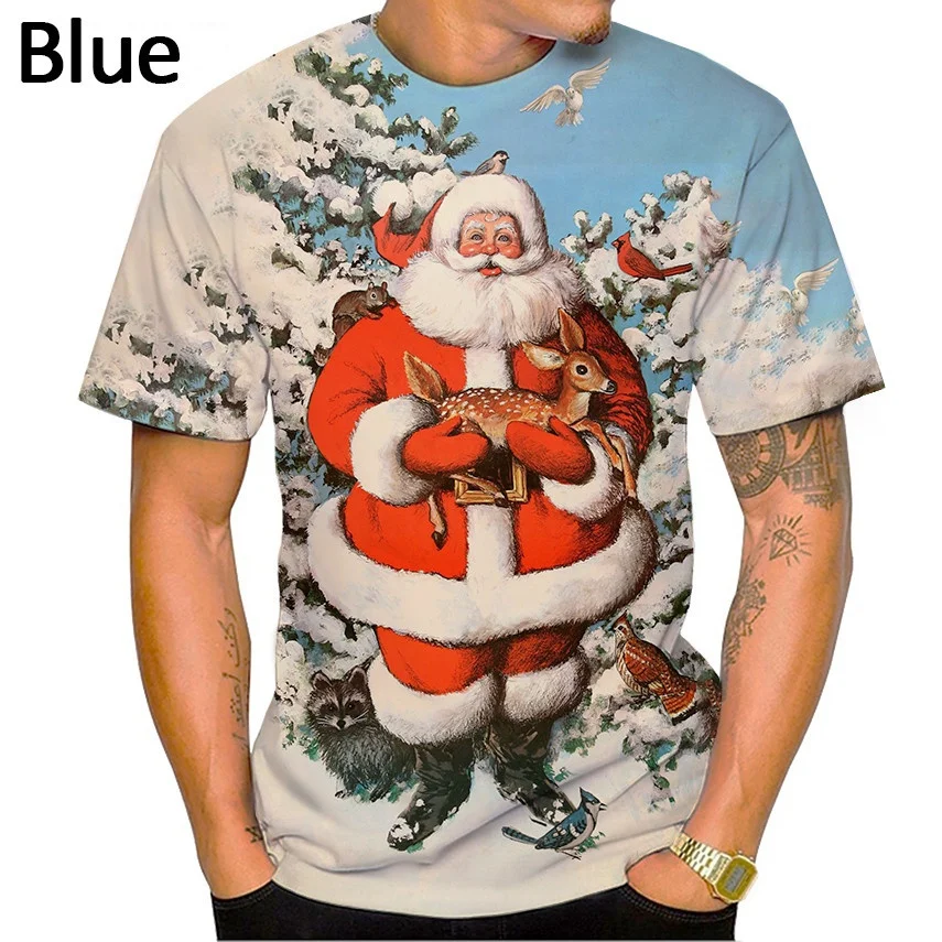 2022 חולצה הדפסת 3d אנשים זה ערב חג המולד מזדמן מגניב שרוול קצר חולצות קיץ יוניסקס חג המולד Tshirts גברים נשים 6xl התמונה 3