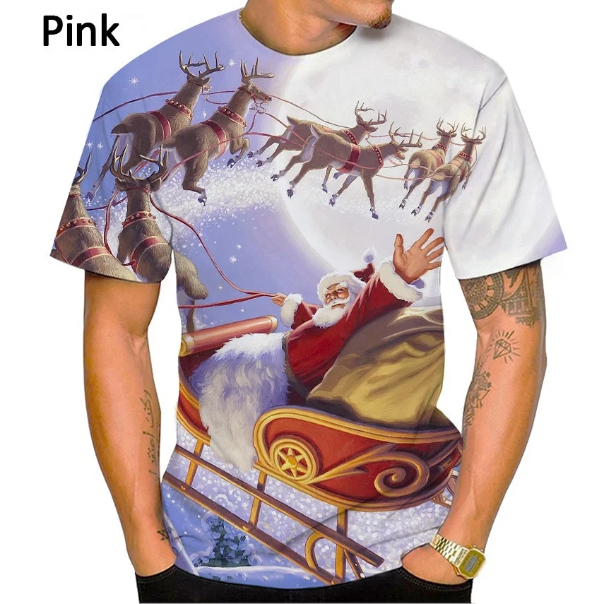 2022 חולצה הדפסת 3d אנשים זה ערב חג המולד מזדמן מגניב שרוול קצר חולצות קיץ יוניסקס חג המולד Tshirts גברים נשים 6xl התמונה 5