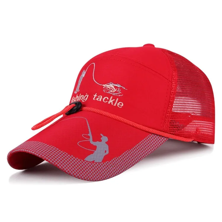2023 חדש רשת דיג כובע עם שרוך מתכוונן ספורט מגן השמש כובע יוניסקס דיג ספורט בייסבול משולבת כמוסות התמונה 1
