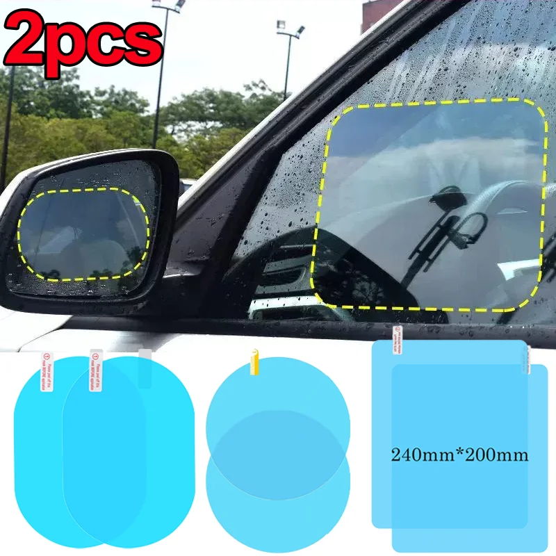 2pcs המכונית מראה אחורית סרט מדבקה חלון בצד אטים לגשם ברור סרטים אנטי ערפל עמיד למים מגן סרטים עבור מכונית אופנוע התמונה 0