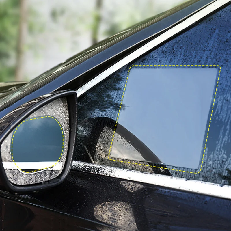 2pcs המכונית מראה אחורית סרט מדבקה חלון בצד אטים לגשם ברור סרטים אנטי ערפל עמיד למים מגן סרטים עבור מכונית אופנוע התמונה 1