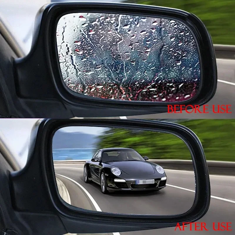 2pcs המכונית מראה אחורית סרט מדבקה חלון בצד אטים לגשם ברור סרטים אנטי ערפל עמיד למים מגן סרטים עבור מכונית אופנוע התמונה 3