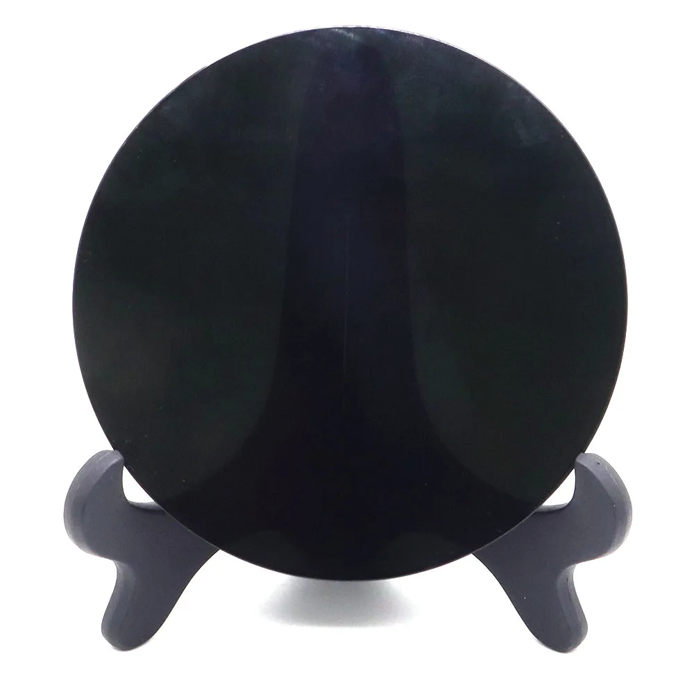 6 8 10 12 סיבוב צלחת מראה טבעי פנינה שחור, אובסידיאן ריפוי אבן קריסטל פנג שואי מלאכה השולחן בבית תפאורה מתנה עם בעל התמונה 5