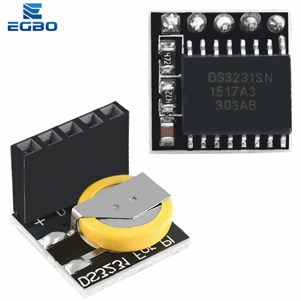 EGBO DS3231 AT24C32 IIC מודול דיוק השעון מודול DS3231SN מודול הזיכרון DS3231 מיני מודול בזמן אמת 3.3 V/5V עבור פטל התמונה 3