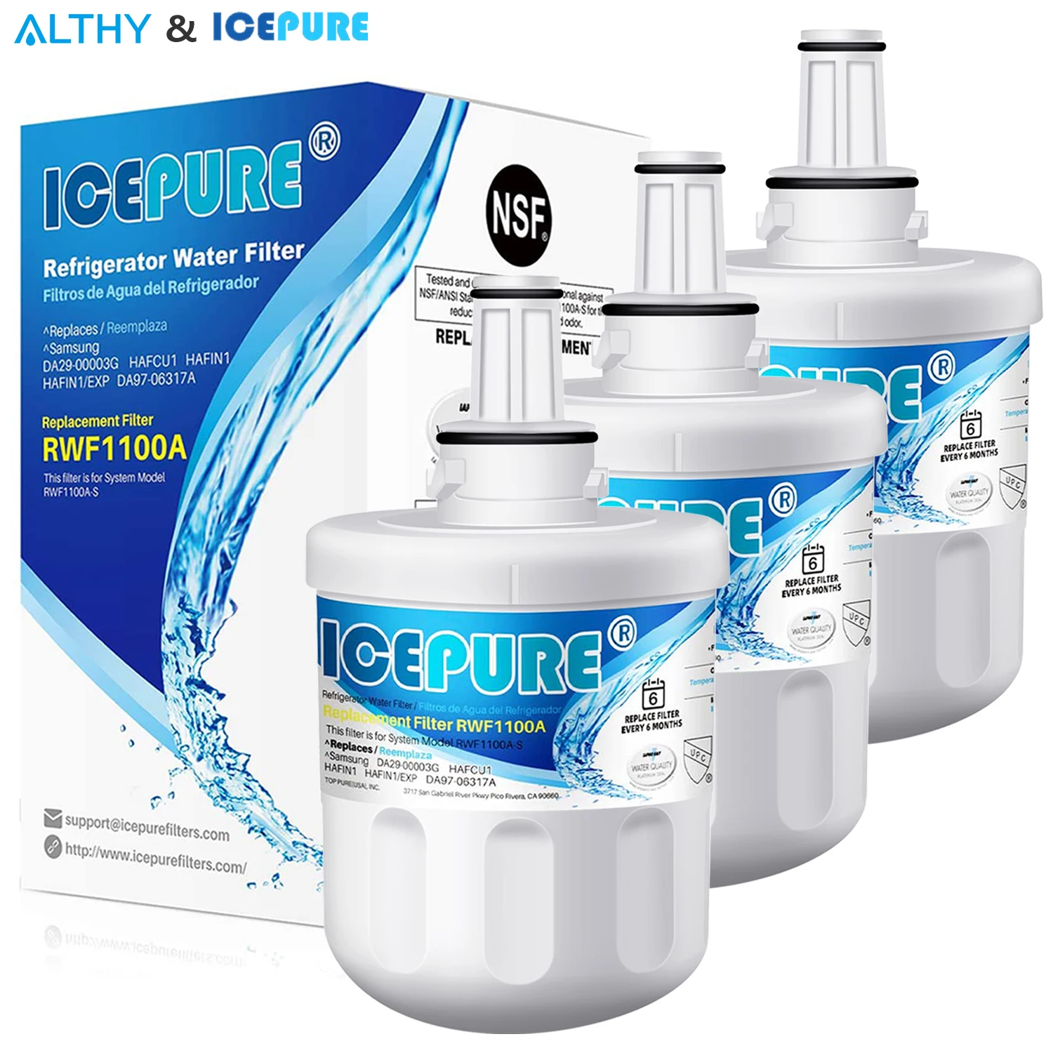 ICEPURE מקרר מים החלפת מסנן עבור Samsung DA29-00003G, DA29-00003B, DA29-00003A, DA29-00003F Aqua-Pure ועוד התמונה 0