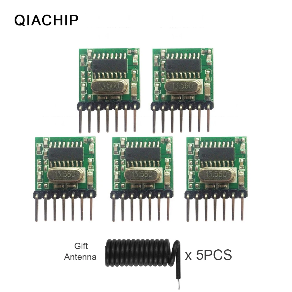 QIACHIP 5pcs/lot 433 MHz Superheterodyne משדר RF Module 433Mhz מתג שליטה מרחוק 1527 למידה קוד DIY עבור Arduino התמונה 0