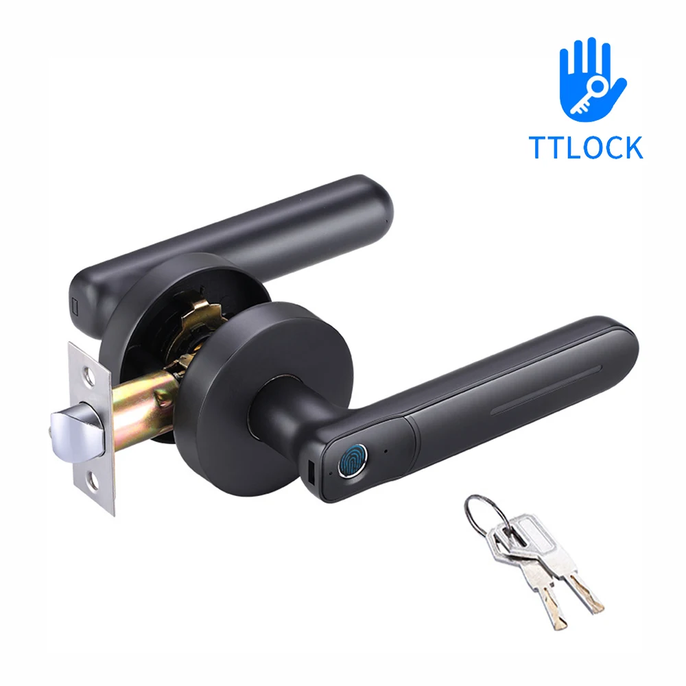 TTLock אפליקציה חכם, טביעת אצבע, מנעול חשמלי ביומטריה לנעול את הדלת 20 משתמשים עם מפתח פנימי הביתה פעם התמונה 0