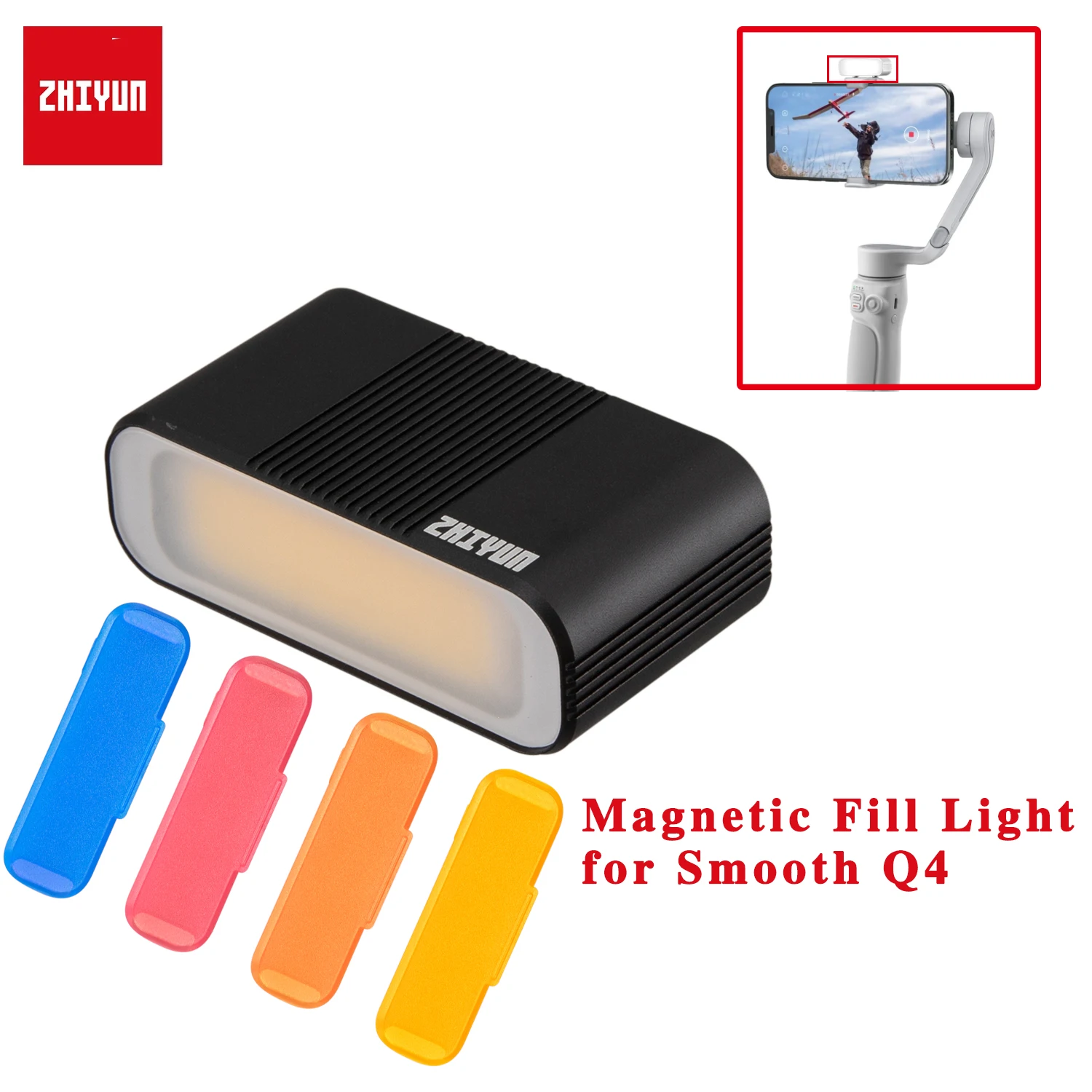 Zhiyun מגנטי מלא אור על המצלמה חלקה 5s/Q4 3-ציר כף יד טלפון חכם מאזנים מייצב אביזרים צבעים אקראיים התמונה 0