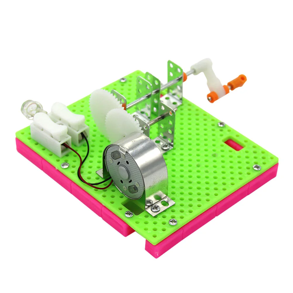 גנרטור יד צעצוע ידנית ניסוי מדעי המודל החינוכי צעצועים מדליקים שמש קיט מנוע הרכב ניסיוני דינמו גזע התמונה 0