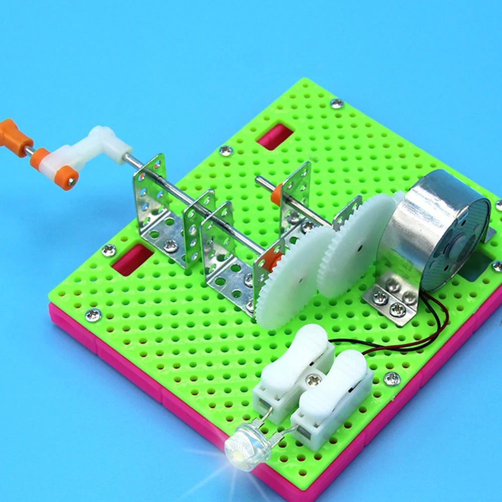 גנרטור יד צעצוע ידנית ניסוי מדעי המודל החינוכי צעצועים מדליקים שמש קיט מנוע הרכב ניסיוני דינמו גזע התמונה 1