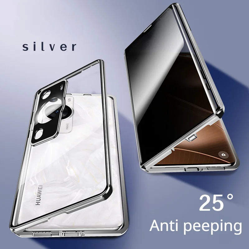 דו-צדדי זכוכית מקרה טלפון עבור Huawei P60 P60Pro 60Art מגנטי מקרה 360° הגנה מלאה נגד סתיו כיסוי מגן התמונה 1