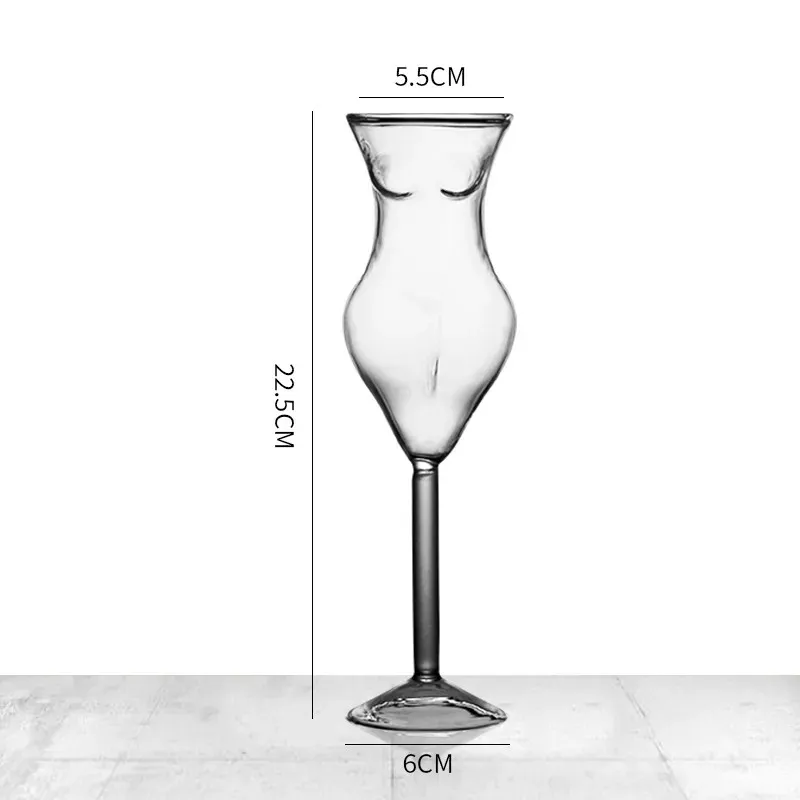יצירתי לכוס זכוכית הגוף קוקטייל כוסות יין, מיץ, חלב, מים קפה סקסי גביע נשים כוס שמפניה לחתונה מסיבת בר מועדון התמונה 5
