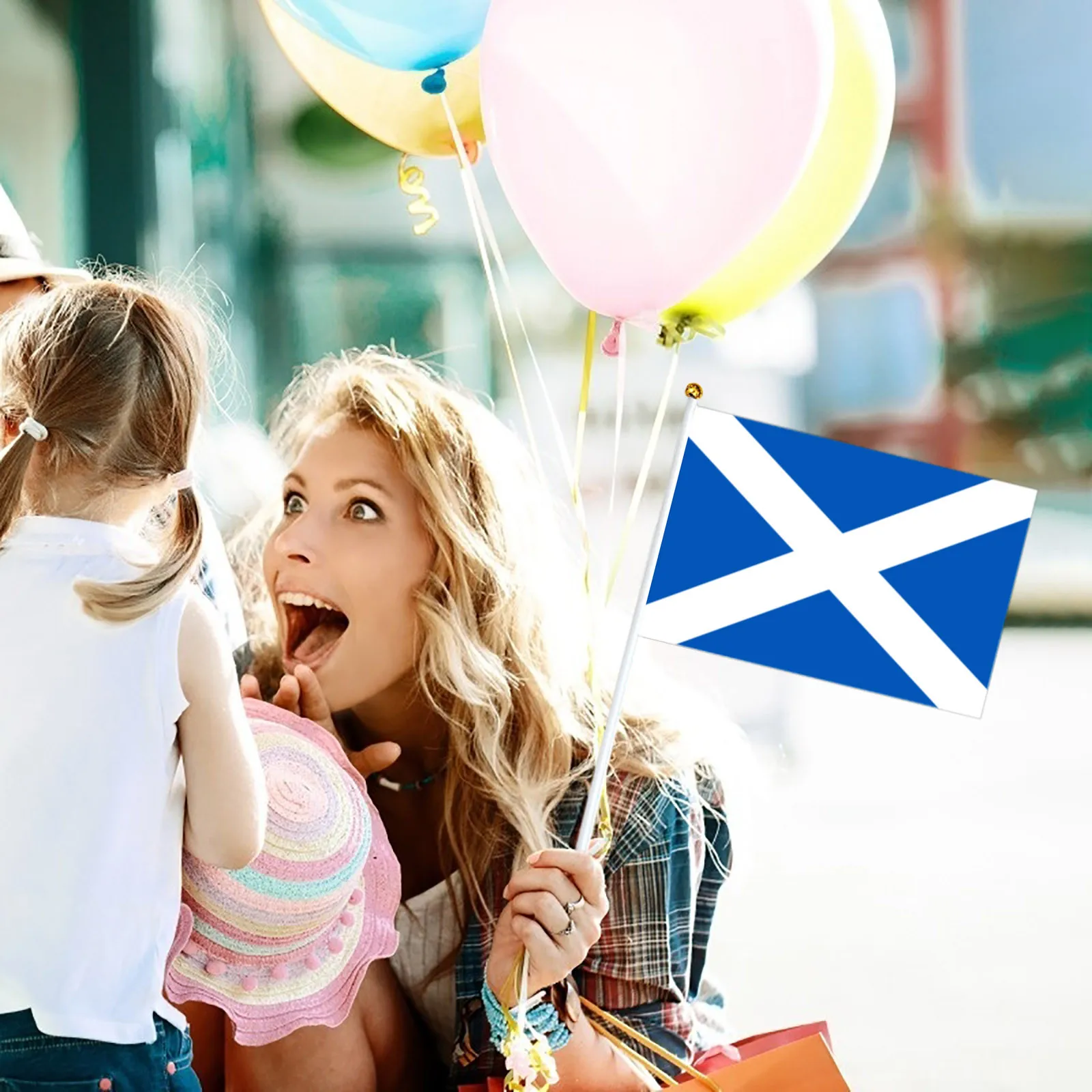 עיצוב מיני סקוטלנד, סקוטלנד בבית יד דגל מחזיק את הדגל תלוי חלון קישוט עיצוב הבית התמונה 2