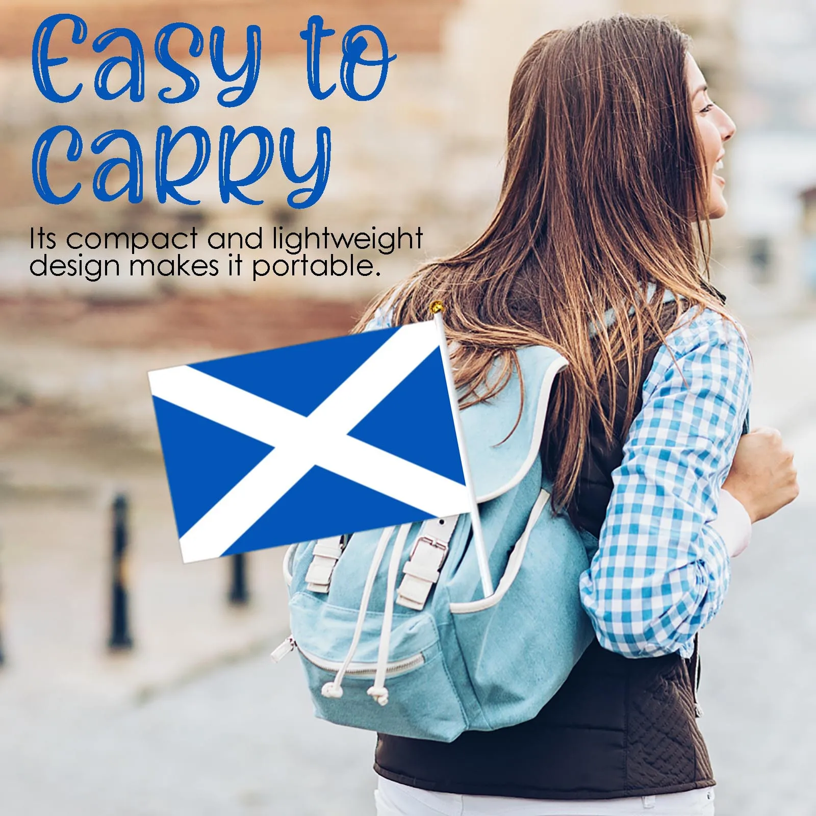 עיצוב מיני סקוטלנד, סקוטלנד בבית יד דגל מחזיק את הדגל תלוי חלון קישוט עיצוב הבית התמונה 4