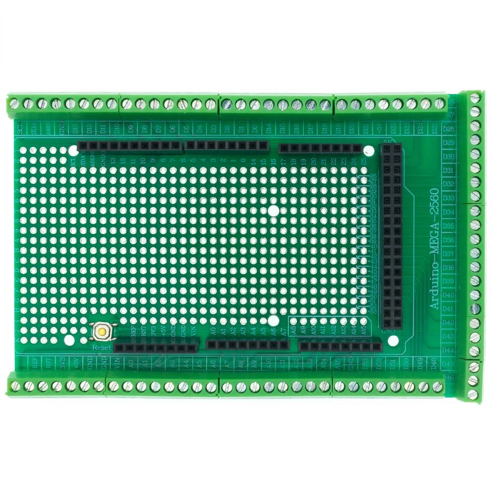 על Arduino Mega 2560 DIY אלקטרוניקה מעגלים PCB, כפול בצד PCB טיפוס לעזאזל עם טרמינל בלוק המגן לוח קיט התמונה 0