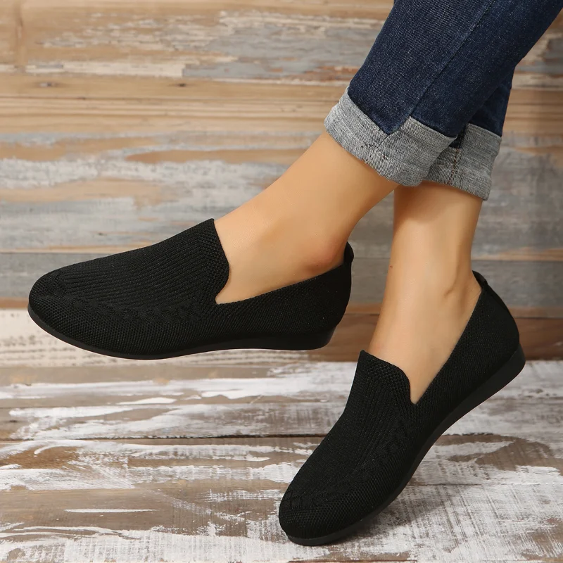 שטוח בלרינה, נעלי נשים 2023 חדש רשת לנשימה אנטי להחליק נעלי נשים להחליק על נעלי קשישים אמא Zapatillas Mujer התמונה 3